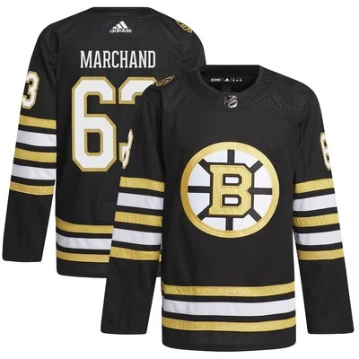 Camiseta Brad Marchand Boston Bruins Adidas Alternate Primegreen Auténtica NHL 50 Foto 1 de 3