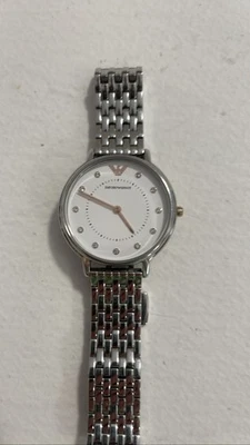 Emporio Armani Ladies Stainless Steel Watch Diamond Dial Rose Gold Hands - Image 1 of 4