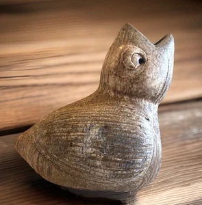 Vtg. McCarty’s Mississippi Pottery Open Mouth Bird 8" Nutmeg Cobalt 1st Quality - Picture 1 of 11