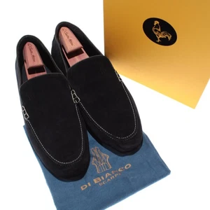 Di Bianco NWB Slippers / Casual Drivers Size 44 (US 11) in Dark Blue Suede - Picture 1 of 12