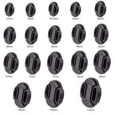 Centre Pinch Front Lens Cap Snap-on sizes 37mm-112mm for Nikon Canon Sony Lenses