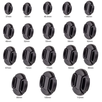 Centre Pinch Front Lens Cap Snap-on sizes 37mm-112mm for Nikon Canon Sony Lenses - Image 1 of 3