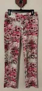 Lena Gabrielle Women’s 6 White Floral Pull-On Ankle-Style Designer Pants! A4608 - Picture 1 of 5