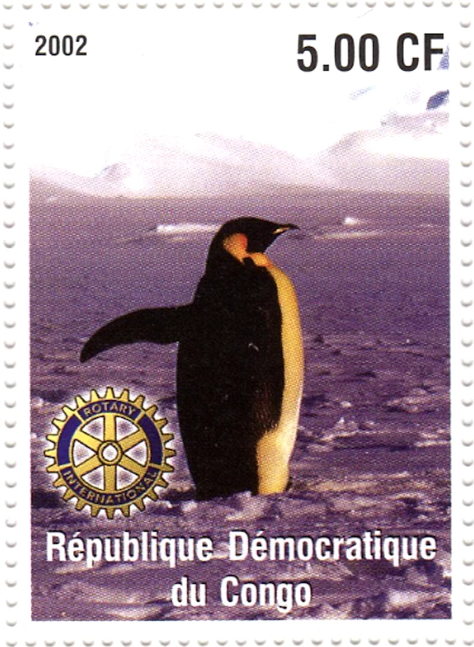 Congo Kinshasa MNH 2002 Arctic Penguins Bird Iceberg Antarctica Rotary Gear - Image 1 of 1