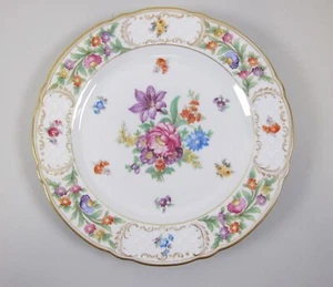 Schumann-Bavaria EMPRESS DRESDEN FLOWERS Pointed Purple Dinner Plate(s)Multi.Ava - Picture 1 of 3