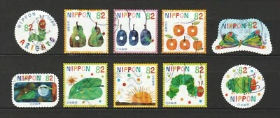 SERIE DE LIBROS ILUSTRADOS INFANTILES JAPÓN 2018 Nº JUEGO 2 ORUGAS 10 SELLOS USADOS Foto 1 de 4