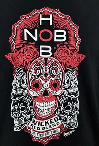 Camiseta Day of the Dead Roses Edición Limitada Mezcla Roja Malvada Wine Hob Nob L  - Imagen 1 de 4