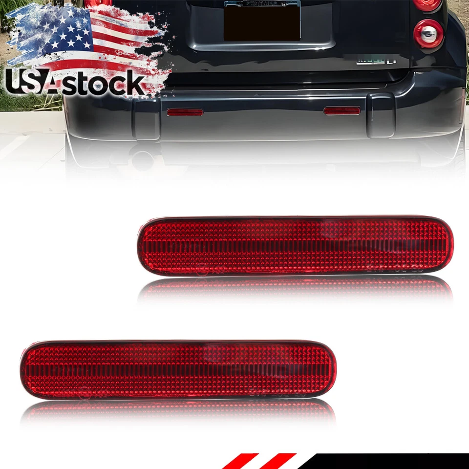 Juego de 2 piezas de kit reflector de parachoques trasero con lente roja estilo OE para Chevrolet HHR 2006-2011 Foto 1 de 4