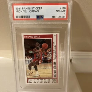 1991 PANINI STICKER #116 MICHAEL JORDAN PSA 8 - Picture 1 of 3