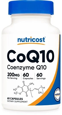 Nutricost CoQ10 200 mg, 60 cápsulas vegetarianas, 60 porciones - vegetariana, sin OGM Foto 1 de 4