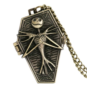 Bronce Gótico Retro Grabado Momia Unisex Navidad Cuarzo Reloj Bolsillo Cadena - Imagen 1 de 9