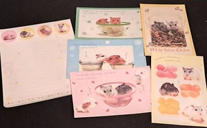 VTG 2001 Cute San-X HamHam Chan Hamster Stationery Sheets w/ Matching Envelopes! - Picture 1 of 13