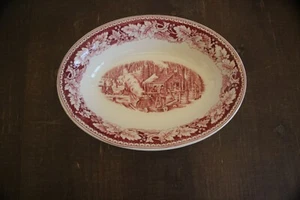 Vintage Homer Laughlin Red Currier & Ives Servierschale Ahorn Zuckermotiv - Bild 1 von 4
