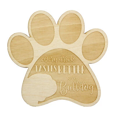 Bulldog sous-verre en contreplaqué Art-Dog Foto 1 de 4