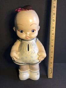 Gorgeous Detailed Vintage winged KEWPIE chalkware/plaster bank MCM 1950s (Cupie) - Picture 1 of 11