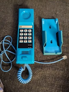 UNTESTED Vintage Blue Corded Landline Handset pulse telephone 80s - Picture 1 of 2
