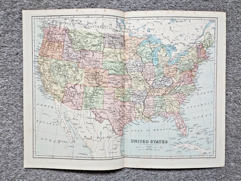 Antiguo mapa de América del Norte J Bartolomé 1875 Foto 1 de 1