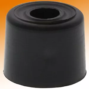 Black Rubber Door Stopper FLOOR or WALL MOUNTABLE Buffer Stop Guard Bumper 30mm - Picture 1 of 8