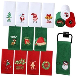 12 Pcs Christmas Hand Towels Absorbent Hand Towel Cotton Christmas Towels - Picture 1 of 8