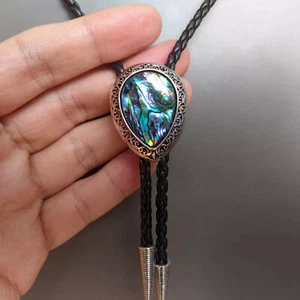 Abalone Shell Bola Bolo Tie Wedding Necklace for Men Women - Western Necktie - Picture 1 of 6