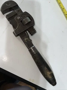 Chiave a tubo scimmia 10 pollici strumento idraulico vintage goccia forgiata ferrovia - Foto 1 di 15