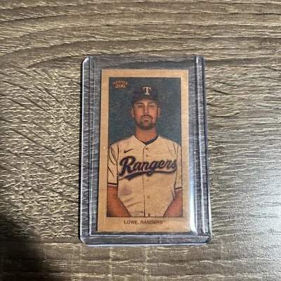 Nathaniel Lowe 2022 Topps 206 Wave 4 Wood Paper Stock Mini SP /20 - RANGERS - Image 1 of 2