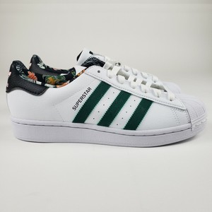 adidas superstar womens green stripes