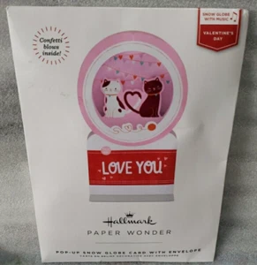 Hallmark San Valentino Pop-Up Musica Snow Globe Card e Busta Confetti All'interno - Foto 1 di 5
