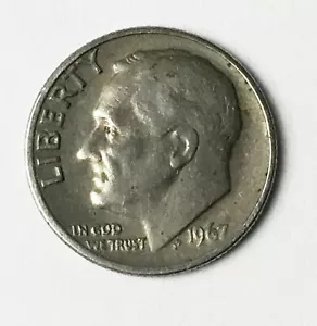 1967 USA Roosevelt Dime with no mint mark - Picture 1 of 5