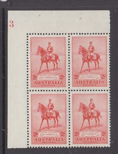 Australia 1935 KGV Silver Jubilee mnh/mlh corner block 4 stamps Plate no 3 .LH - Bild 1 von 2