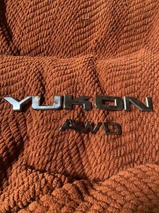 OEM GMC Yukon AWD Chrome Door Emblem Letters Badge - Picture 1 of 4