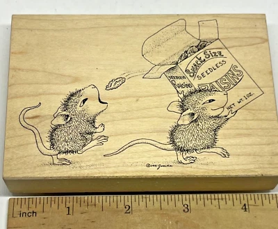 Stampa Rosa House Mouse Designs 219 Pasas Snack Madera Goma Sello Ratones 1998 Foto 1 de 4
