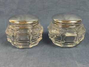 Vintage German Theodore Müller Weimar 1863-1940 Sterling Top Dresser Jars Lot 2 - Picture 1 of 11