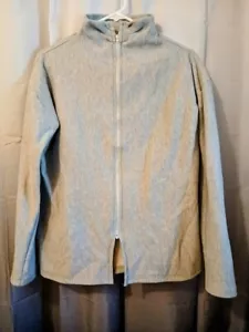 Nuova felpa girocollo full zip donna M grigio erica Terry maglia collo alto - Foto 1 di 9