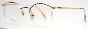 UNBRANDED JT6012 C3 Gold Clear Womens Round Full Rim Eyeglasses 48-22-143 B:45 - Picture 1 of 15