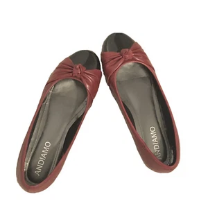 Andiamo Red Black Flats Size 10 Wide WW - Picture 1 of 3