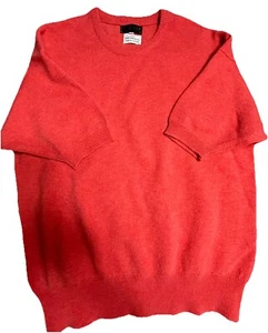 Vintage Don Nash 100% Lambs Wool Orange Women’s Sweater Small Made In Scotland - Picture 1 of 9