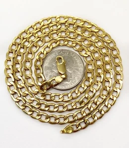 Men's 14K Yellow Gold 5.1 MM Cuban Link Curb Chain Necklace 22", 13.2 Grams  - Picture 1 of 9