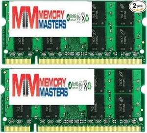 2GB KIT 2 x 1GB SODIMM DDR 2 NON-ECC PC2-3200 400MHz 400 MHz DDR-2 2G Ram Memory - Picture 1 of 1