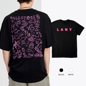 T-shirt 2 lati fascia LANY nera unisex manica corta tutte le taglie 2F643 - Foto 1 di 3