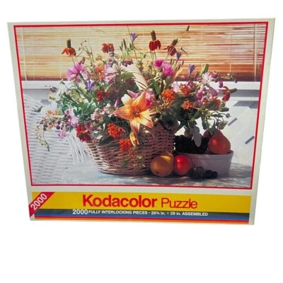 Rompecabezas Kodacolor Rose Art 2000 piezas floral fruta bodegón 1992 sellado EE. UU. De colección Foto 1 de 4