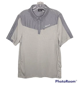 Marmot Hemd Herren Medium Grau Gulch Polo Knopfleiste Storm Kurzarm Reißverschlusstasche - Bild 1 von 7