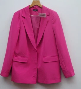 Wallis ladies fuchsia pink single breasted blazer jacket size 12 new with tags - Picture 1 of 3