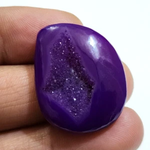 Natural Window Druzy Agate Fancy Cabochon 43 Crt Loose Gemstone For Jewelry - Picture 1 of 5