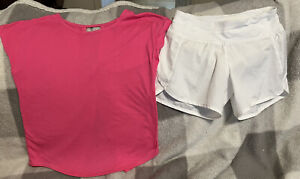 Girls Ivivva By Lululemon Athletic Shorts Sz 10 & Old Navy Active Top S (10-12)