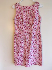 Barbie Core Vintage Sheath Dress Pink Roses Cotton & Lycra 6 - Picture 1 of 2