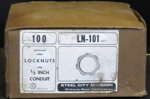 Tuerca de seguridad de acero galvanizado 1/2" (paquete de 100) NOS Steel City LN 101 - Imagen 1 de 1