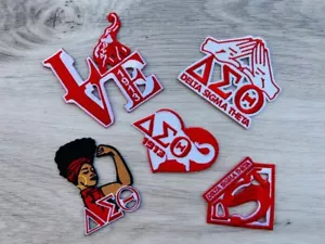 3” Set of 5 Delta Iron on/Sew on Patches, Embroidered Patch #01 - Picture 1 of 3