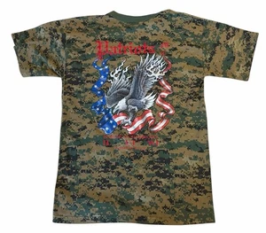 Vintage Camo Patriots Eagle Grafik T-Shirt Einzelnaht Large - Bild 1 von 4