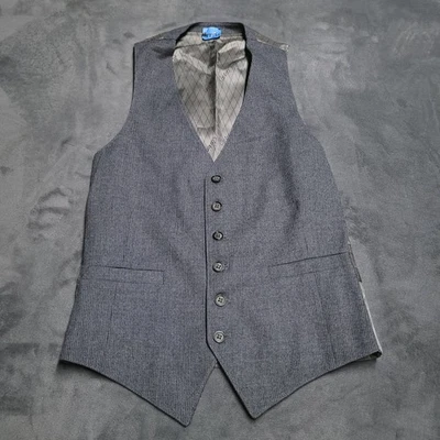 Vtg Cartier Mens Vest Tweed Waistcoat Size Small Dapper Wedding Designer - Image 1 of 4